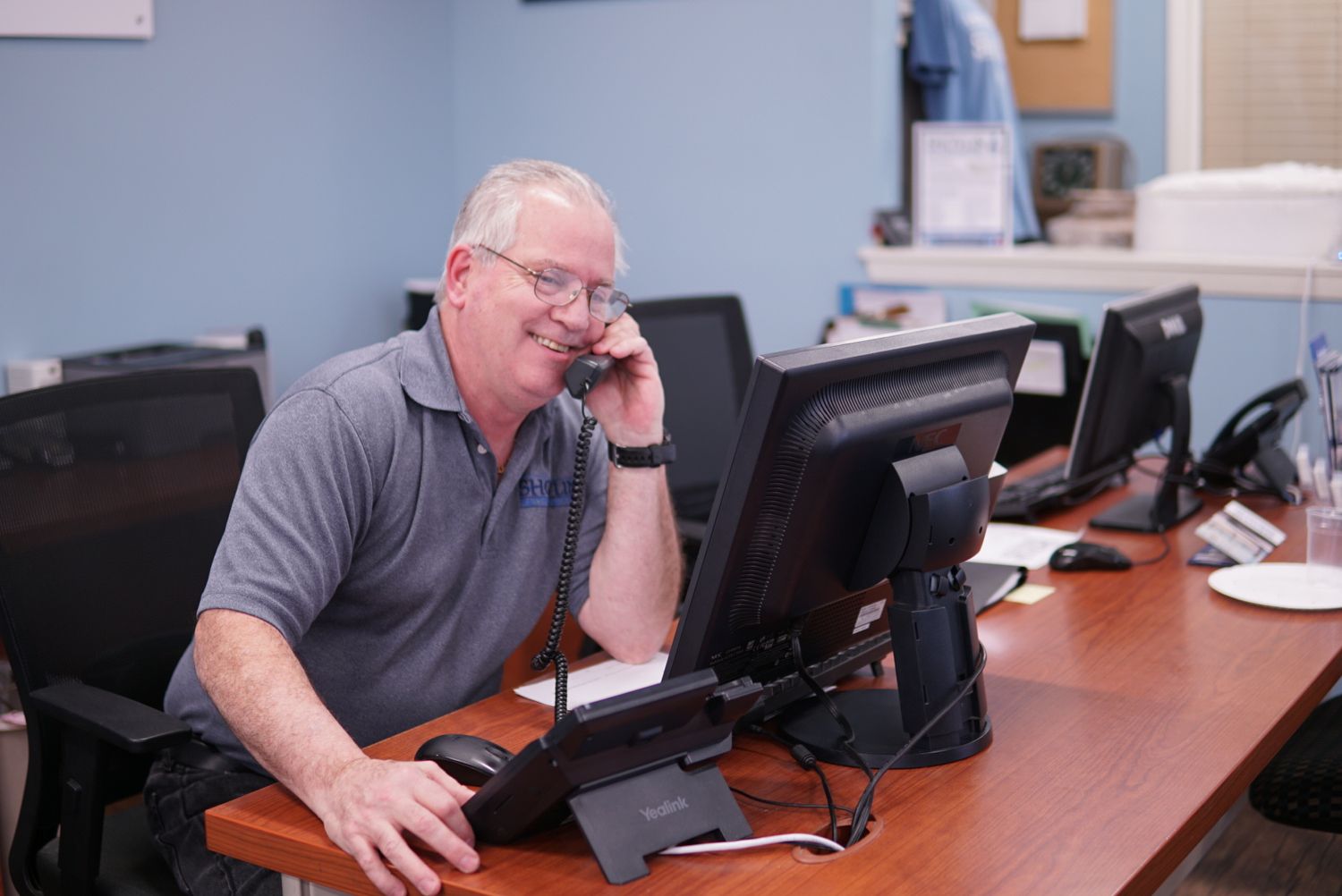 customer service rep on the phone